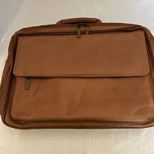 TAN BRIEF CASE OVERNIGHT BAG COMBO. BRAND NEW, LEATHER  PADDED COMPUTER AREA picture
