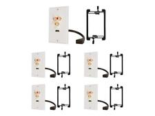 Buyer's Point HDMI Pigtail RCA Wall Plate with 1-Gang Mount - White Kit - 5 Pack picture