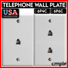 White Landline Phone Wall Plate RJ11 RJ12 FAX Telephone Wall Pate 6P4C 6P6C picture