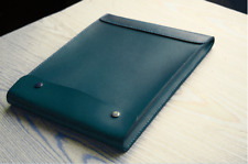 iPad laptop Briefcase file folder pocket cow Leather bag Personalized blue Z920 picture
