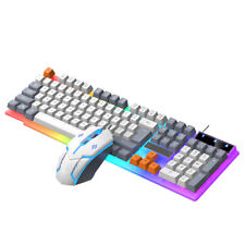 Rainbow LED Gaming Keyboard and Mouse Set Multi-Colored Backlight Mouse picture