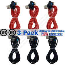3 Pack 90 Degree USB to Type C Charger Cable Fast Charging Type Sync Cord 3/6FT picture