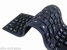USB 2.0 Silicone Roll Up Foldable FLEXIBLE Keyboard for Dell Toshiba PC COMPUTER picture