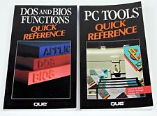 2 QUE QUICK REFERENCE BOOKS Dos & Bios Functions PC TOOLS 1989 Vtg Computer Bks picture