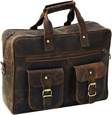 URBAN DEZIRE 16 inch Leather Messenger Laptop Brown Bag for Men Satchel  picture