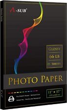 A-SUB Premium Photo Paper High Glossy 11x17 Inch 66lb for Inkjet Printers 15PCS picture