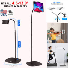 Tablet Floor Stand Gooseneck Phone Holder Mount For iPad Cell Phones 4.6''-12.9