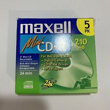 5 Pack Maxell Mini CD-R 210 MB 24 Min NEW SEALED picture