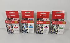 4 Genuine Canon Pixma BCI-6 Ink Cartridges, Red, Cyan, Magenta, Green, NEW picture