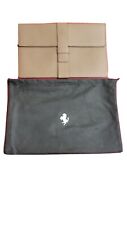 Ferrari Brown Leather Carrying case / Attache Italian iPad case picture