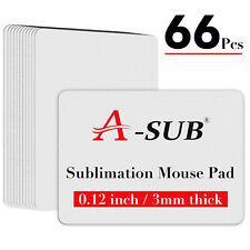 66 PK Bulk Sublimation Blank Mouse Pad White Non-slip Waterproof Gaming Mousepad picture