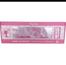 New In Box Barbie Logo Pink  Wired USB Keyboard picture