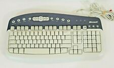 Vintage Pre-Dell MICROSOFT Multimedia Keyboard KB0168 Gray PS2 picture