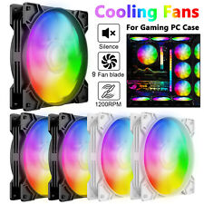 1-5 Pack RGB Cooling Fan LED Quiet PC Computer Case 120mm 4 Pin Air Cooler Fans picture