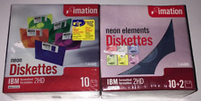 22 new IBM 2HD imation neon 1.44MB formatted diskettes picture