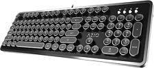 Retro - Wired USB Mechanical Keyboard in Black and Chrome for PC (Blue Switch) ( picture