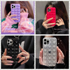 Lovely 3D Love Heart Cover Case For 15 14 13 12 11 Pro Max XR XS 8 7 SE picture