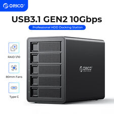 ORICO 5 Bay Hard Drive Enclosure USB C 3.1 to SATA 10Gbps For 2.5/3.5