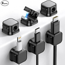 6 Pack Cable Clips Organizer - Rotating Desktop Magnetic Cable Clamp with 7.5mm picture