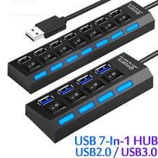 USB Hub 2.0 Multi USB Splitter Hub Use Power Adapter 4/7 Port Multiple Expander picture