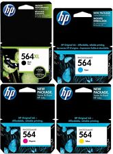 GENUINE HP 564XL Black and HP 564 Color Ink Cartridge 4-Pack  picture