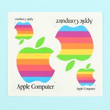 Vintage Original 1980’s / 1990’s Apple Computer Rainbow Logo Sticker Sheet *NEW* picture