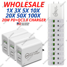 Wholesale Lot 20W PD+QC3.0 Fast Wall Charger USB Adapter For iPhone 14 13 12 8 7 picture