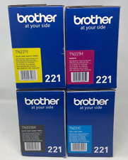Genuine OEM Brother TN221BK TN221C TN221Y TN221M Toner Set 4-Pack High Yield picture