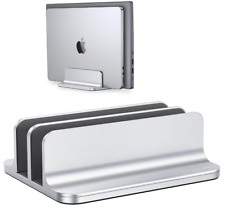 Double Vertical Laptop Stand, Heavy Duty Aluminum (Silver) Adjustable Dock Size picture