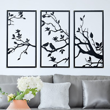 3 Packs Birds on Branch Large Metal Wall Art Decor, Black Tree of Life picture