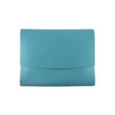 JAM Paper Italian Leather Portfolios With Snap Closure 10 1/2 x 13 x 3/4 Teal picture