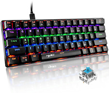 Mechanical Gaming Keyboard LED Rainbow Backlit Wired 87 Keys Keyboard For PC PS4 picture