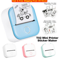 T02 Mini Sticker Printer Portable Pocket Inkless Thermal Printer Maker Machine picture