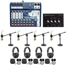 Soundcraft 4-Person Podcast Podcasting Recording Kit Mics+Headphones+Boom Stands picture