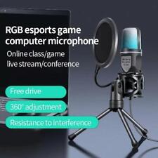 USB Microphone RGB Condensador Wire Gaming Mic Podcast Recording Studio Stream picture