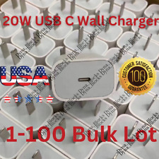 1-100 Bulk Lot 20W PD USB-C Power Adapter Fast Wall Charger For iPhone 14 13 12 picture