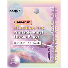 Koala Printable Vinyl Sticker Paper Holographic Glossy Waterproof Inkjet + Laser picture