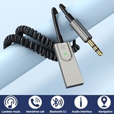 3.5mm to USB AUX Wireless Bluetooth Receiver Car Home PC Audio Adapter 5ft Cable picture
