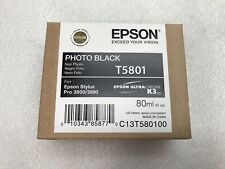 New Genuine Epson Pro T5801 3800 3880 Photo Black Ink T580100 w/ EXPIRED: 2018 picture