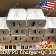PD 20W USB-C Dual Port Adapter Wall Charger For iPhone 12 13 14 Pro SAMSUNG LOT picture