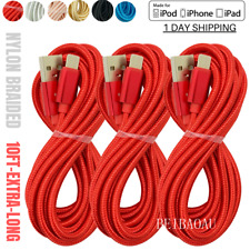 1/3Pack 10Ft Long USB Charger Cable For iPhone 13 11 8 7 iPad Charging Data Cord picture