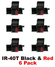 6 Pack - IR-40T Black and Red Calculator Ink Rollers For CP13 NR42 Sharp Casio picture
