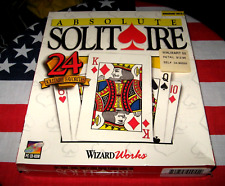 Rare vtg Sealed Box ABSOLUTE SOLITAIRE CD-ROM PC Windows 95/3.1 24 card game NOS picture