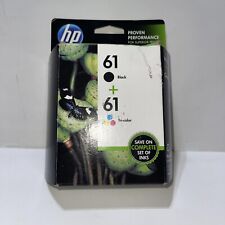 Genuine HP 61 Black Tri Color Ink Cartridges Combo 2-Pack Original 10/2013 picture