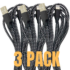 3Pack Heavy Duty USB Charging Cable 6Ft For iPhone 11 8 7 Plus Fast Charger Cord picture