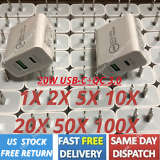 Wholesale 20W USB-C Wall Adapter PD Fast Charger For iPhone 13 12 11 XR iPad Lot picture