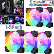 1-5Pack RGB LED Computer Gaming Case Fan Cooling 12V 120mm PC Quiet Fans picture