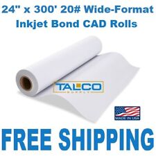 (2) 24'' x 300' 20# Bond Wide-Format Plotter Paper CAD Roll ~FAST ~ picture