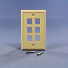 Eagle Ivory 1Gang Flush Mount Modular 6-Port Thermoplastic Wallplate Cover 5566V picture