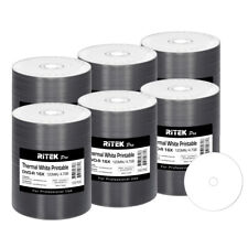 600 Pack Ritek Pro DVD-R 16X 4.7GB White Thermal Hub Printable Blank Media Disc picture